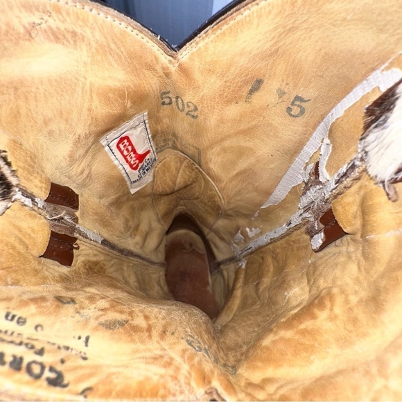 Vintage Bob’s Boot Co Women’s Cowboy Western Cowhide Boots Size 5 - Picture 8 of 10